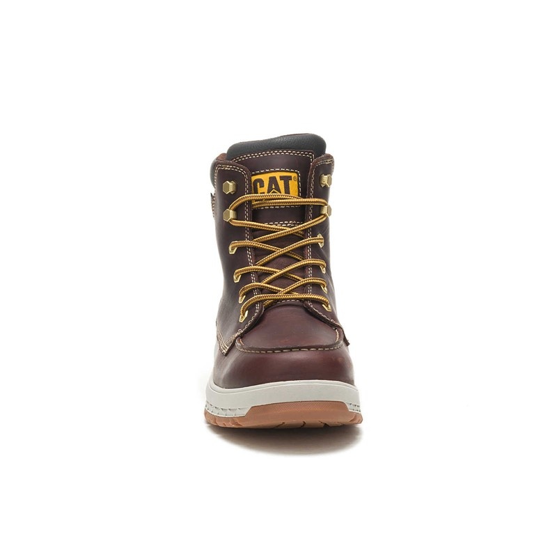 Brown CatFootweat Impact Waterproof Men's Work Boots | RY6315784