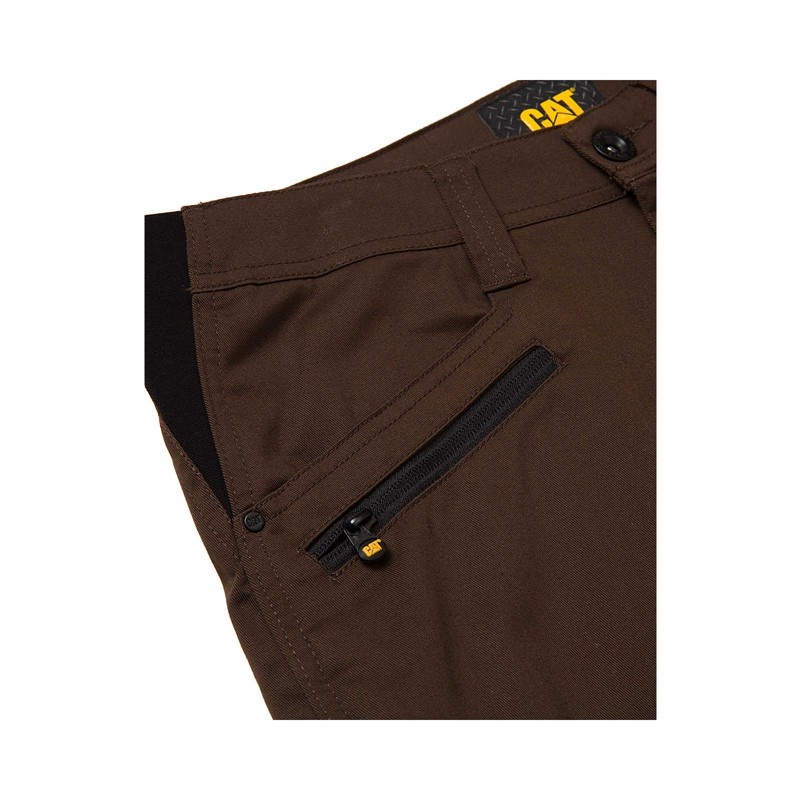 Brown CatFootweat Operator Flex Short Men's Clothing | PS8472359