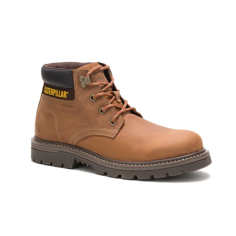 Brown CatFootweat Outbase Waterproof Men's Work Boots | OT8127630