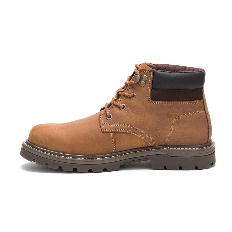 Brown CatFootweat Outbase Waterproof Men's Work Boots | OT8127630