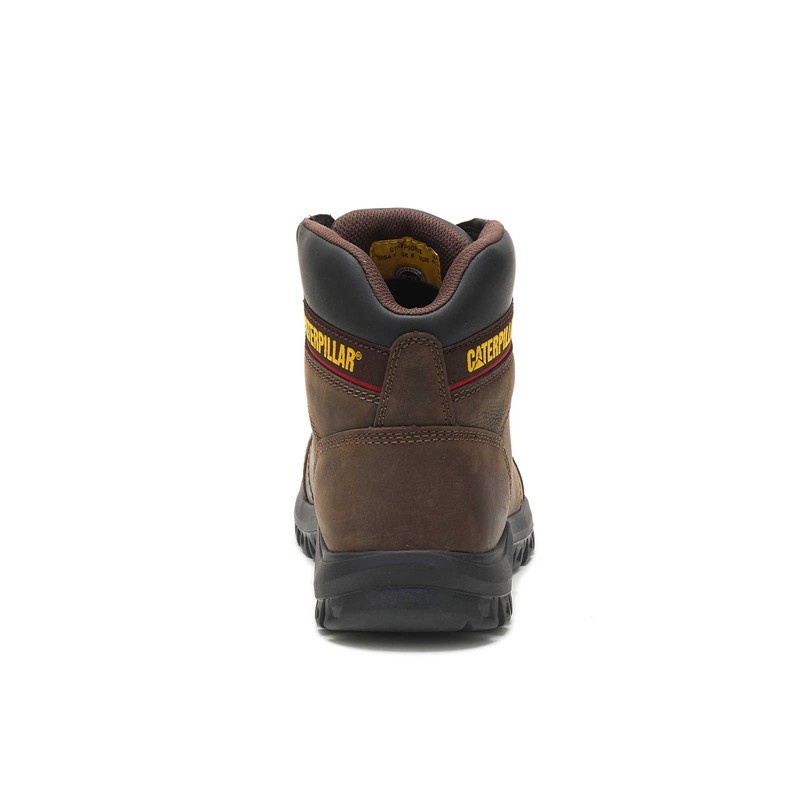 Brown CatFootweat Outline Steel Toe Men's Work Boots | KI5482916