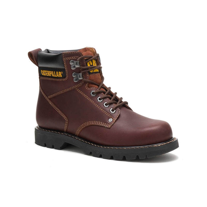 Brown CatFootweat Second Shift Men's Work Boots | JI9721364