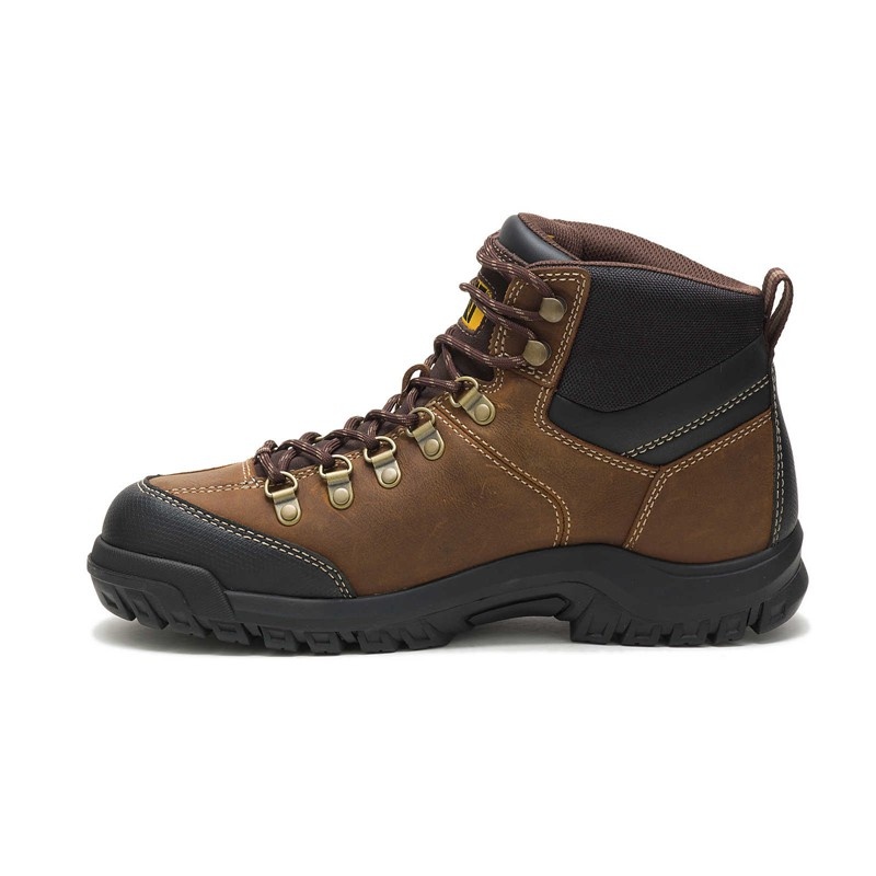 Brown CatFootweat Threshold Waterproof Men's Work Boots | CF5604973