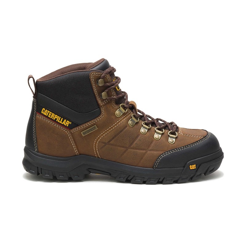 Brown CatFootweat Threshold Waterproof Men\'s Work Boots | CF5604973