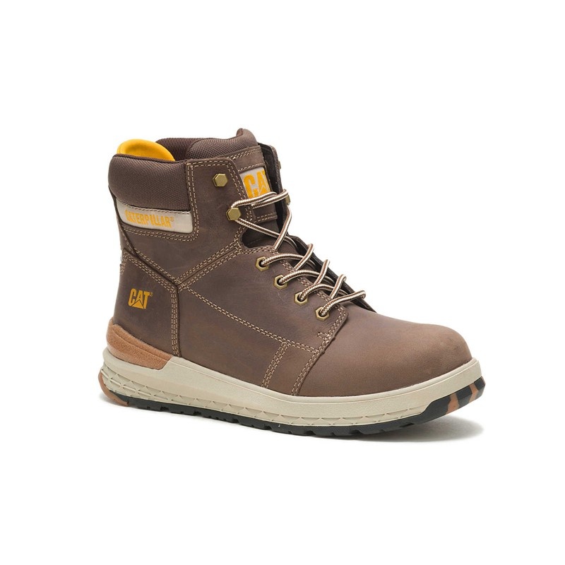 Dark Brown CatFootweat Eco Impact Carbon Composite Toe Men's Work Boots | BM4712068