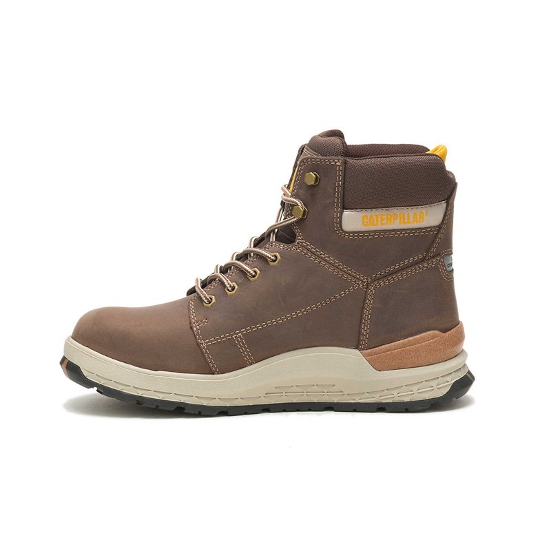 Dark Brown CatFootweat Eco Impact Carbon Composite Toe Men's Work Boots | BM4712068