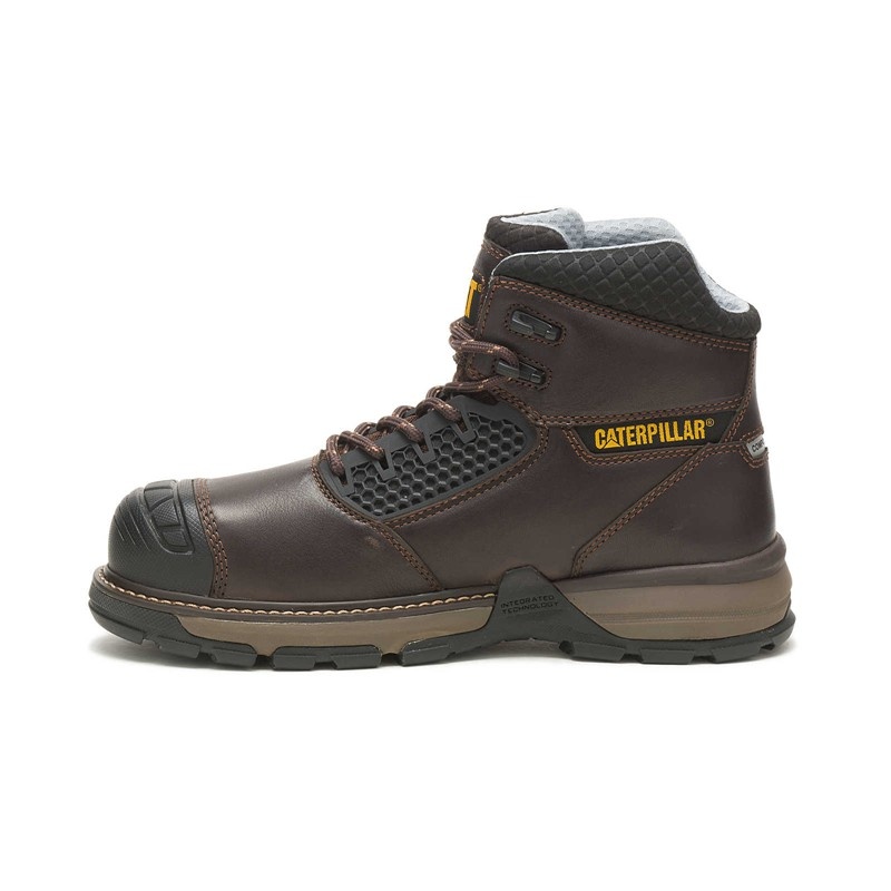 Dark Brown CatFootweat Excavator Superlite Cool Carbon Composite Toe Men's Work Boots | FQ1736942