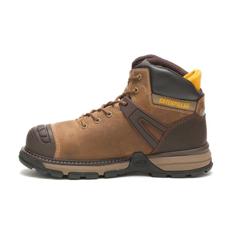 Dark Brown CatFootweat Excavator Superlite Waterproof Soft Toe Men's Work Boots | WJ0697415