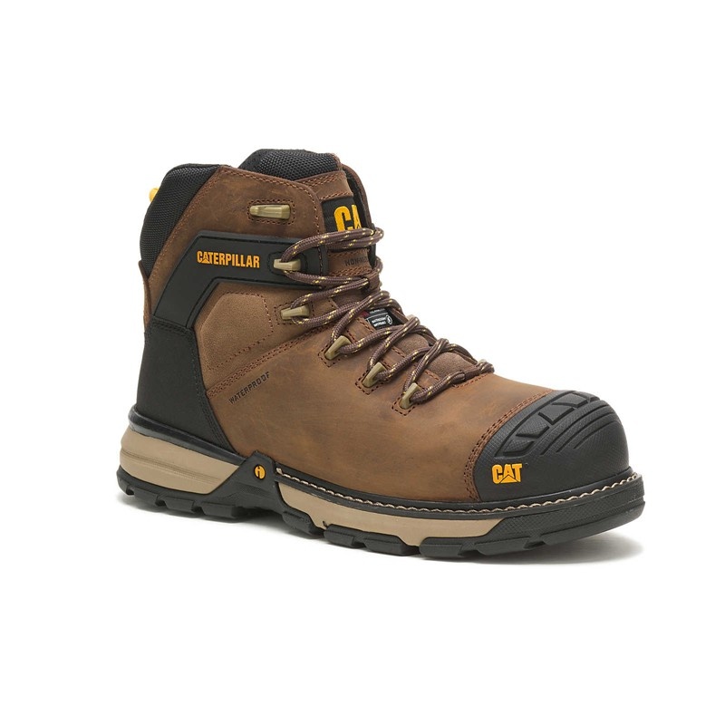 Dark Brown CatFootweat Excavator Superlite Waterproof Thinsulate Carbon Composite Toe Men's Work Boots | TR8749130