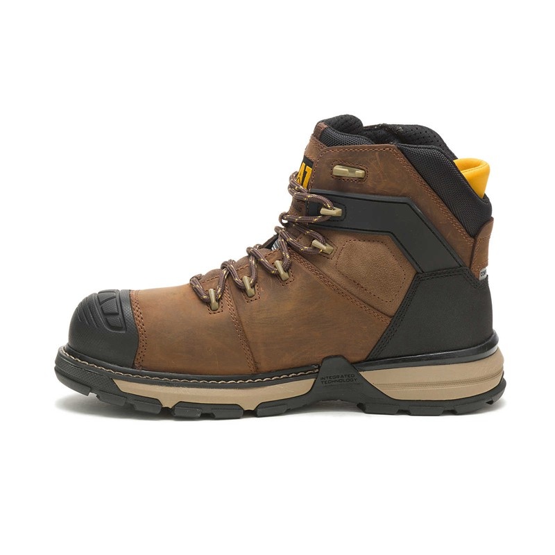 Dark Brown CatFootweat Excavator Superlite Waterproof Thinsulate Carbon Composite Toe Men's Work Boots | TR8749130