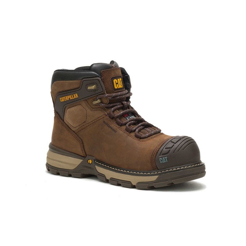 Dark Brown CatFootweat Excavator Superlite Toe Women's Boots | TZ9053824