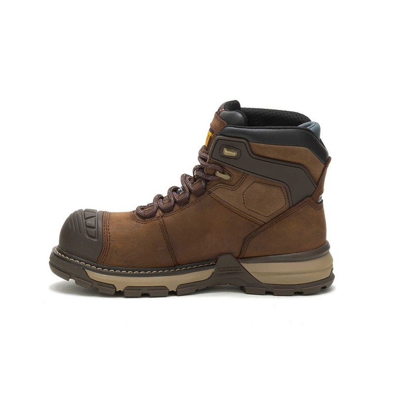 Dark Brown CatFootweat Excavator Superlite Toe Women's Boots | TZ9053824