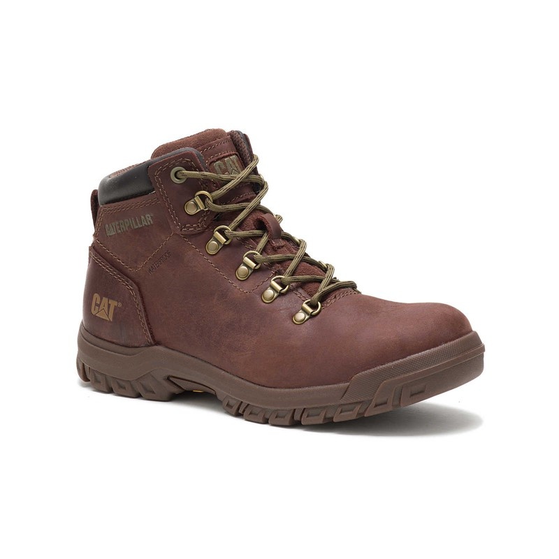 Dark Brown CatFootweat Mae Steel Toe Waterproof Women's Boots | VK4187265