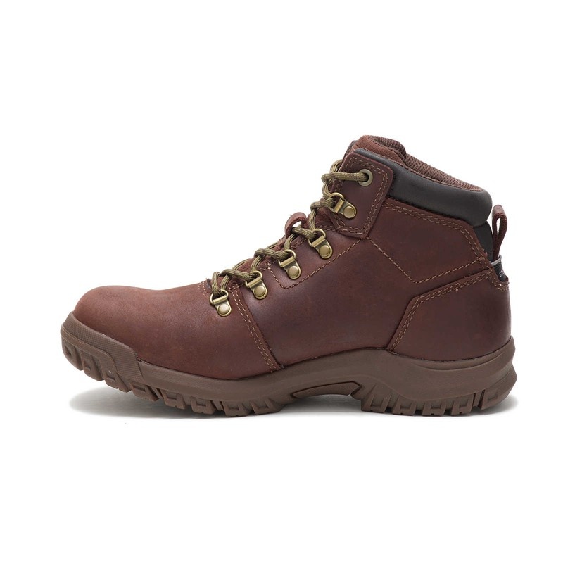 Dark Brown CatFootweat Mae Steel Toe Waterproof Women's Boots | VK4187265