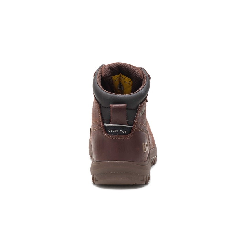 Dark Brown CatFootweat Mae Steel Toe Waterproof Women's Boots | VK4187265