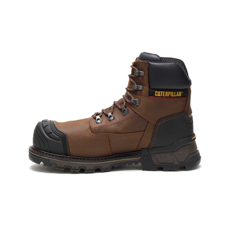 Dark Brown CatFootweat Safety Men's Work Boots | UD3405612