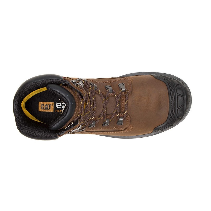 Dark Brown CatFootweat Safety Men's Work Boots | UD3405612