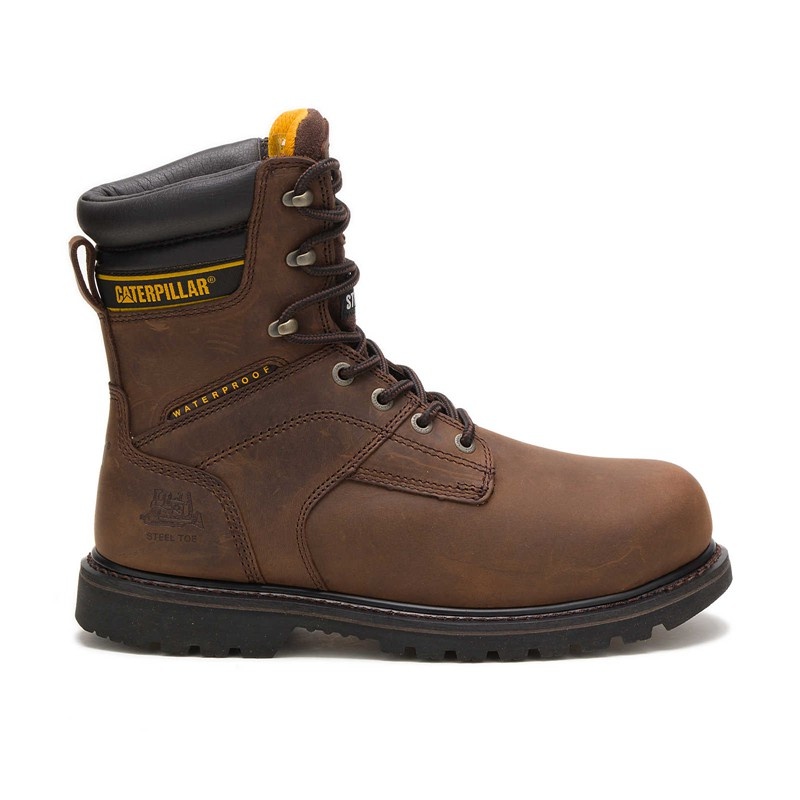 Dark Brown CatFootweat Salvowaterproof Steel Toe Thinsulate Men\'s Work Boots | RZ5792413