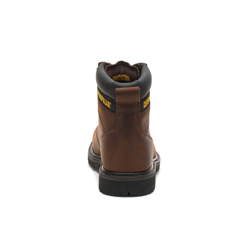 Dark Brown CatFootweat Steel Toe Men's Work Boots | BA3567981