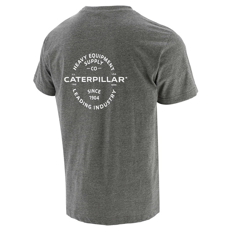 Dark Grey CatFootweat Industry Leader Short Sleeve Pocket Tee Men's Clothing | WI5043789