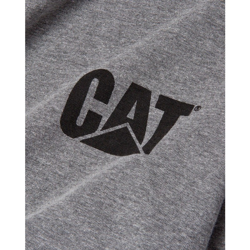 Dark Grey CatFootweat Trademark Banner Long Sleeve Tee Women's Workwear | KP5134829