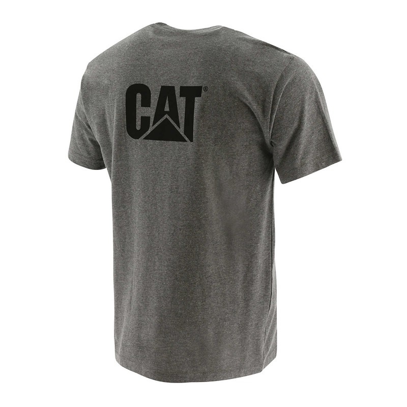 Dark Grey CatFootweat Trademark Pocket Tee Men's Clothing | JM4263089