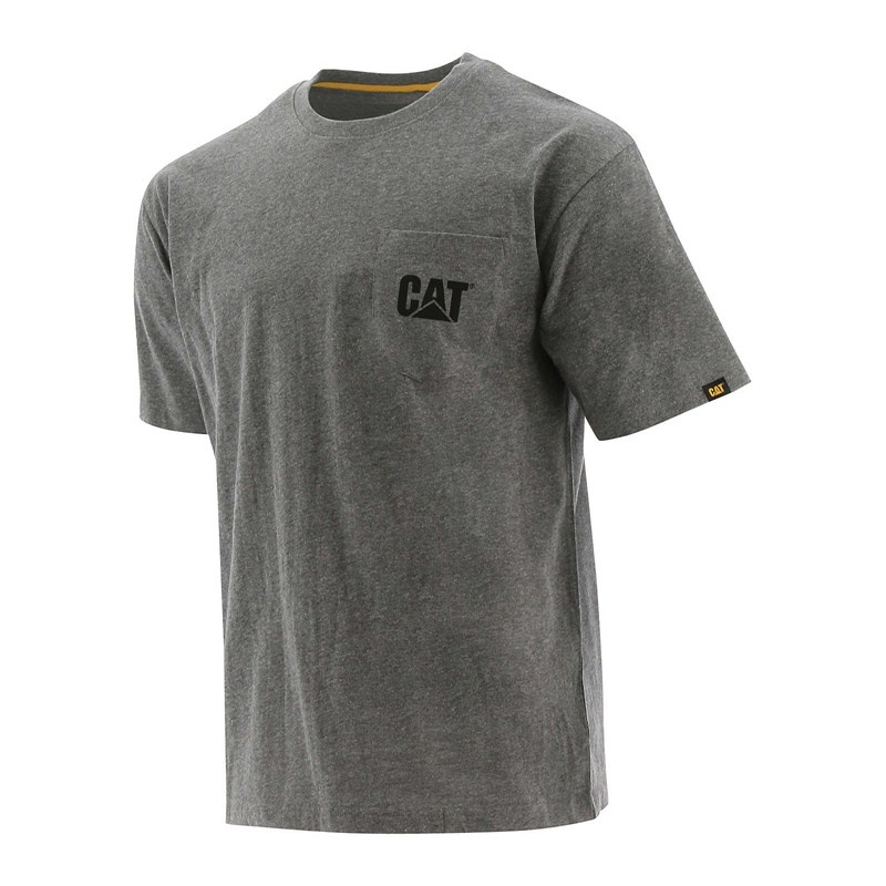 Dark Grey CatFootweat Trademark Pocket Tee Men\'s Clothing | JM4263089