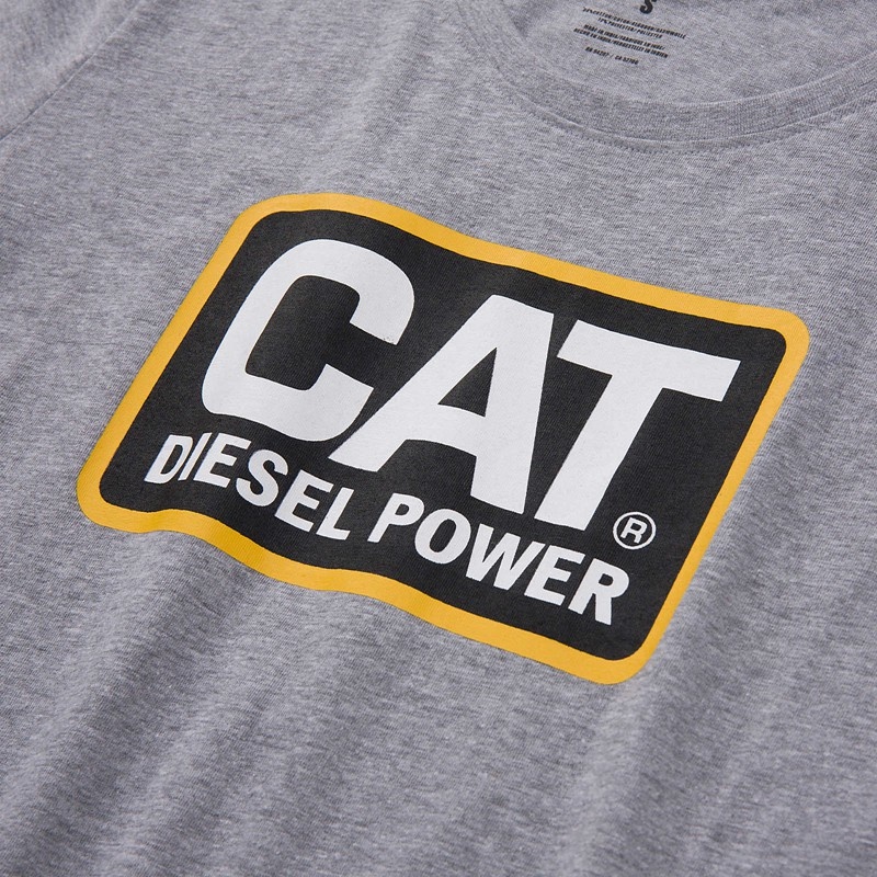 Grey CatFootweat Diesel Power Tee Women's Workwear | CB7531084