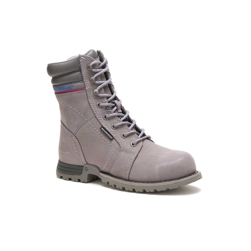 Grey CatFootweat Echo Waterproof Steel Toe Women's Boots | IT7385641