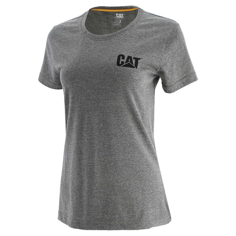 Grey CatFootweat Trademark Tee Women\'s Workwear | CV7320154