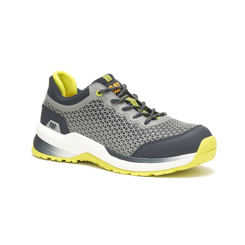 Grey / Yellow CatFootweat Streamline 2.0 Composite Men's Steel Toe Boots | MJ9351687