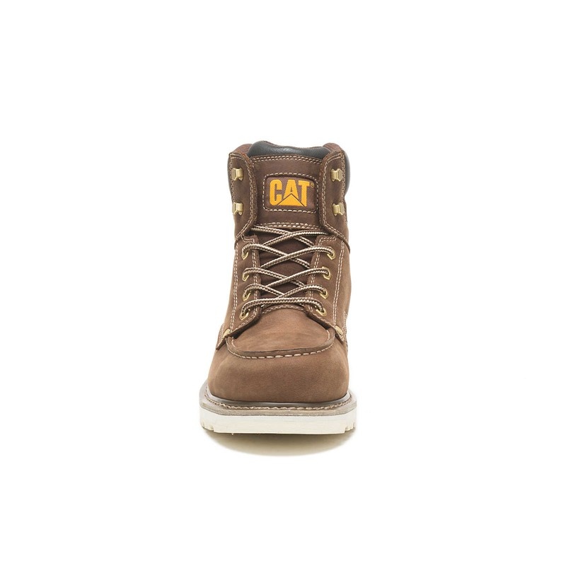 Khaki CatFootweat Calibrate Steel Toe Men's Work Boots | TS0129386