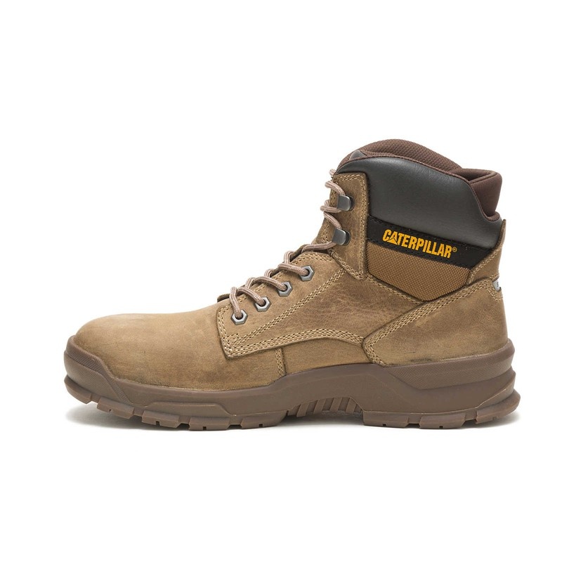 Khaki CatFootweat Mobilize Alloy Toe Men's Work Boots | YS5142368