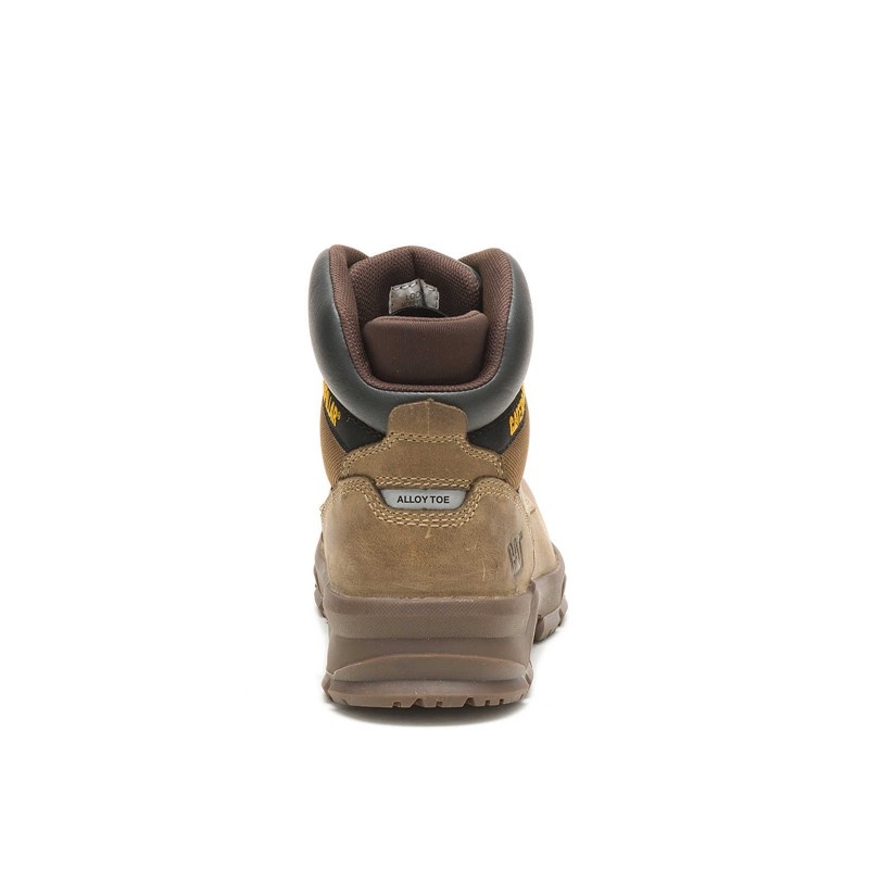 Khaki CatFootweat Mobilize Alloy Toe Men's Work Boots | YS5142368