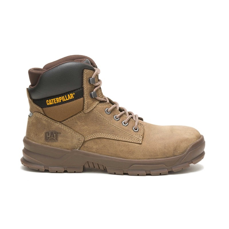 Khaki CatFootweat Mobilize Alloy Toe Men\'s Work Boots | YS5142368