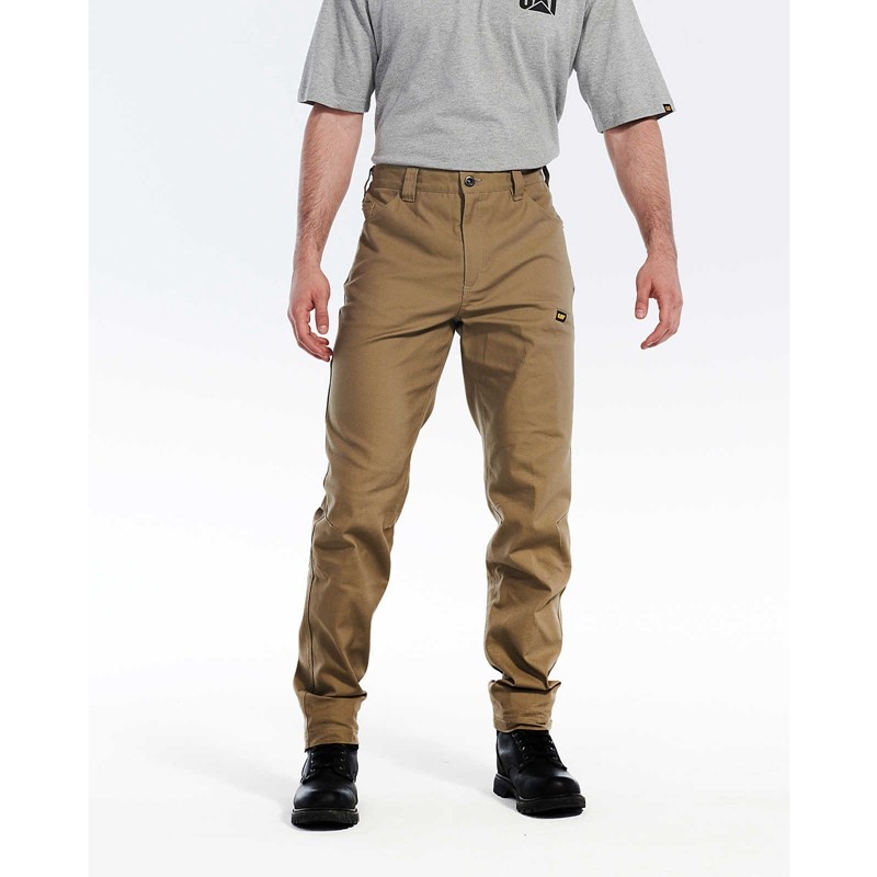 Khaki CatFootweat Stretch Canvas Utility Pant Men's Clothing | DS3487912