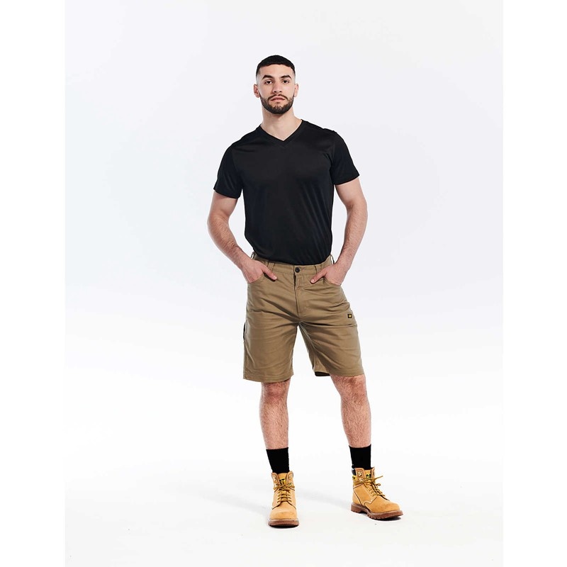 Khaki CatFootweat Stretch Canvas Utility Short Men's Clothing | DI9562384