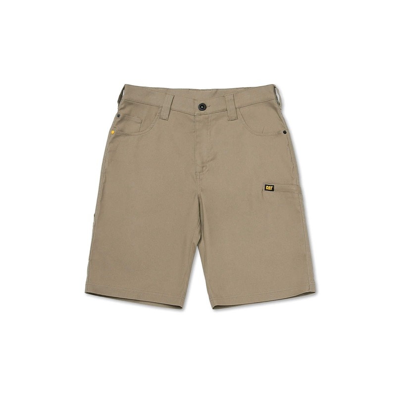 Khaki CatFootweat Stretch Canvas Utility Short Men's Clothing | DI9562384