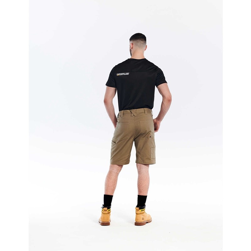 Khaki CatFootweat Stretch Canvas Utility Short Men's Clothing | DI9562384