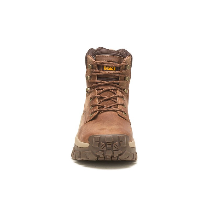 Light Brown CatFootweat Steel Toe Men's Work Boots | QT8517093