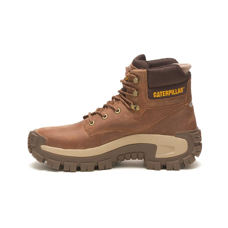 Light Brown CatFootweat Steel Toe Men's Work Boots | QT8517093