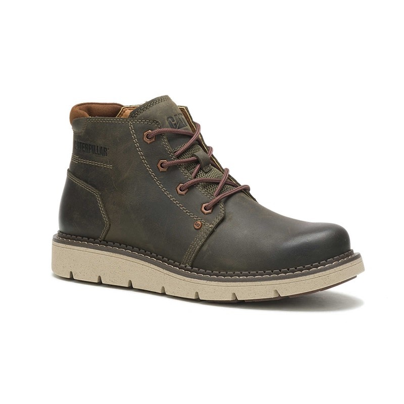 Olive CatFootweat Covert Mid Waterproof Men's Casual Shoes | ZH9135684