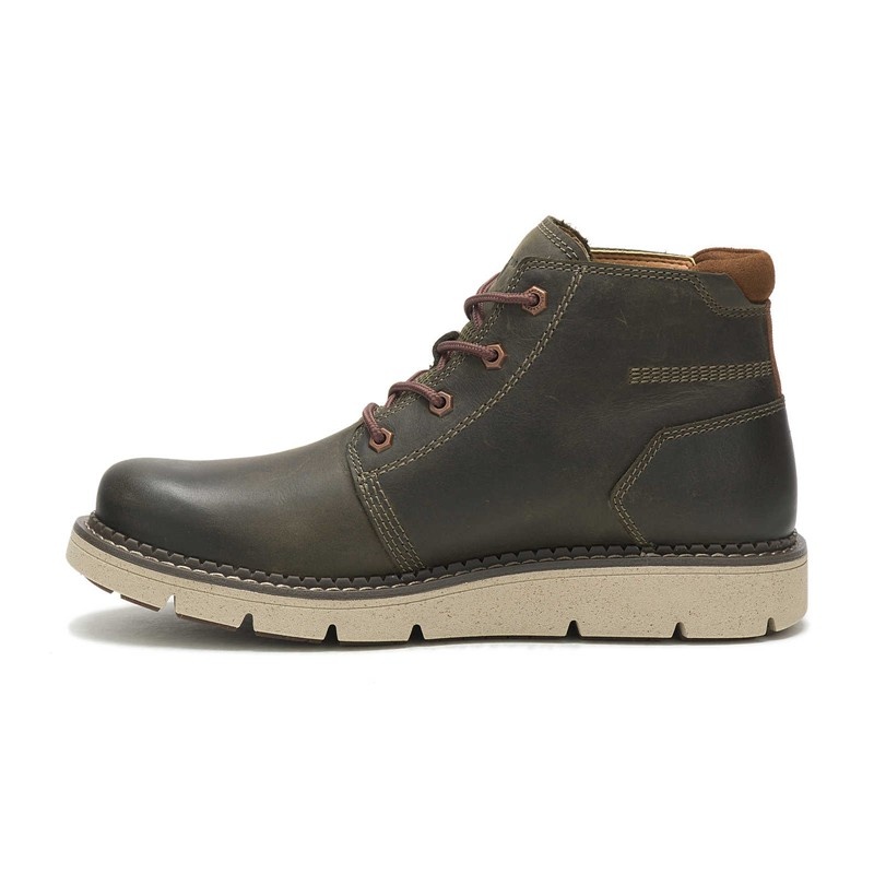 Olive CatFootweat Covert Mid Waterproof Men's Casual Shoes | ZH9135684