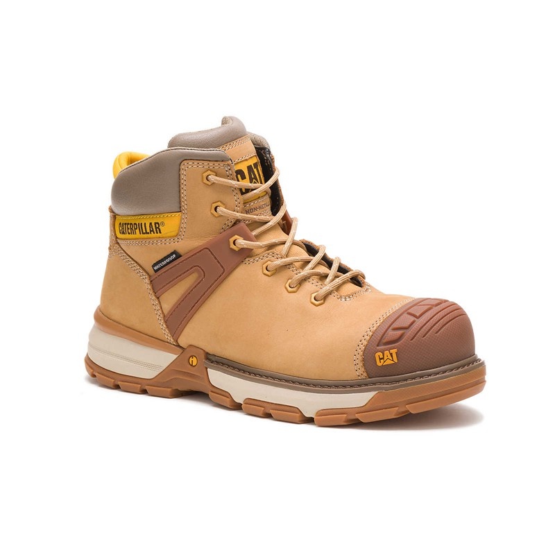 Orange CatFootweat Comfortable Men's Work Boots | TW1534062