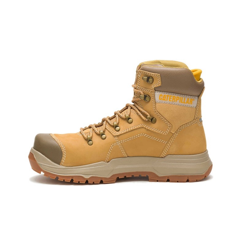 Orange CatFootweat Diagnostic 2.0 Waterproof Steel Toe Men's Work Boots | RK8417095