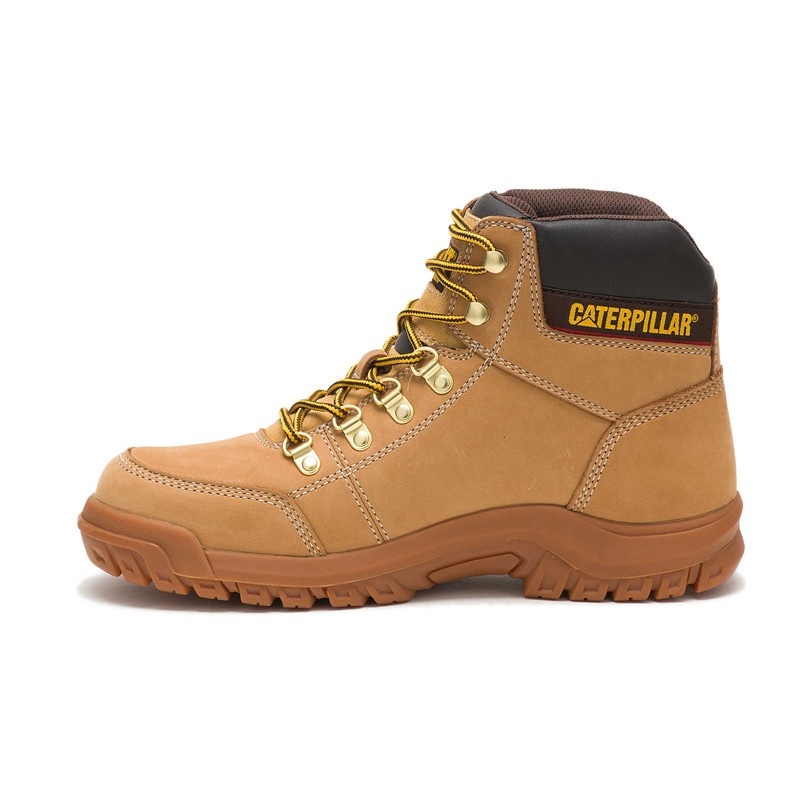 Orange CatFootweat Outline Men's Work Boots | DX3680217