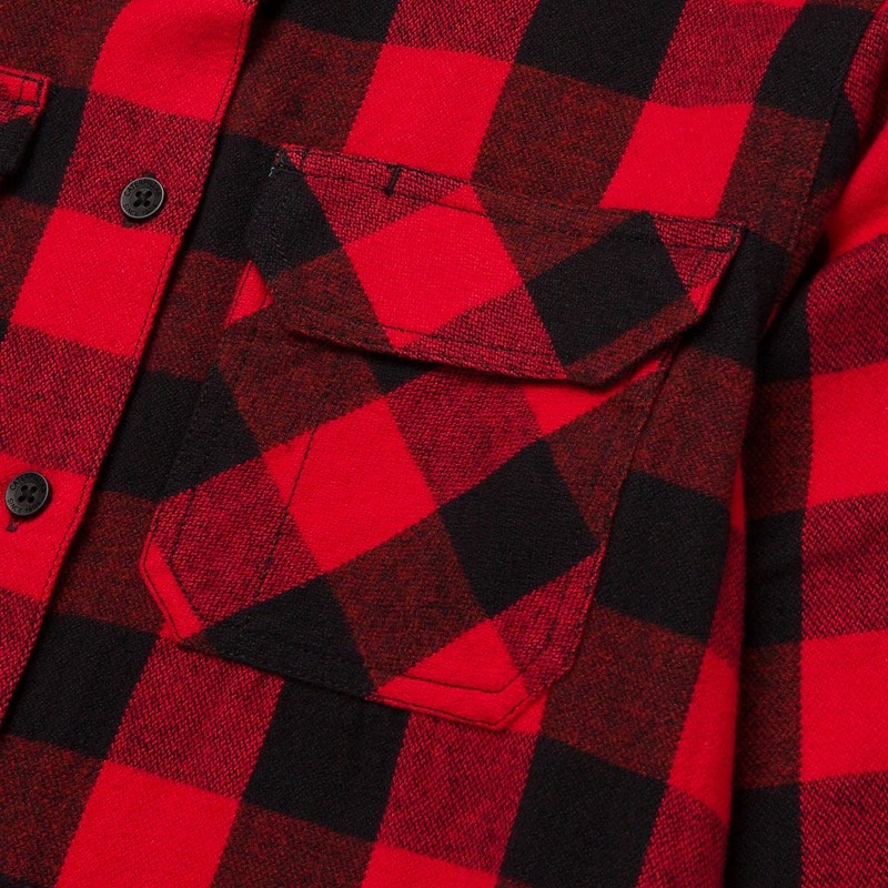 Red CatFootweat Buffalo Check Heavyweight Shirt Women's Workwear | YW5194073