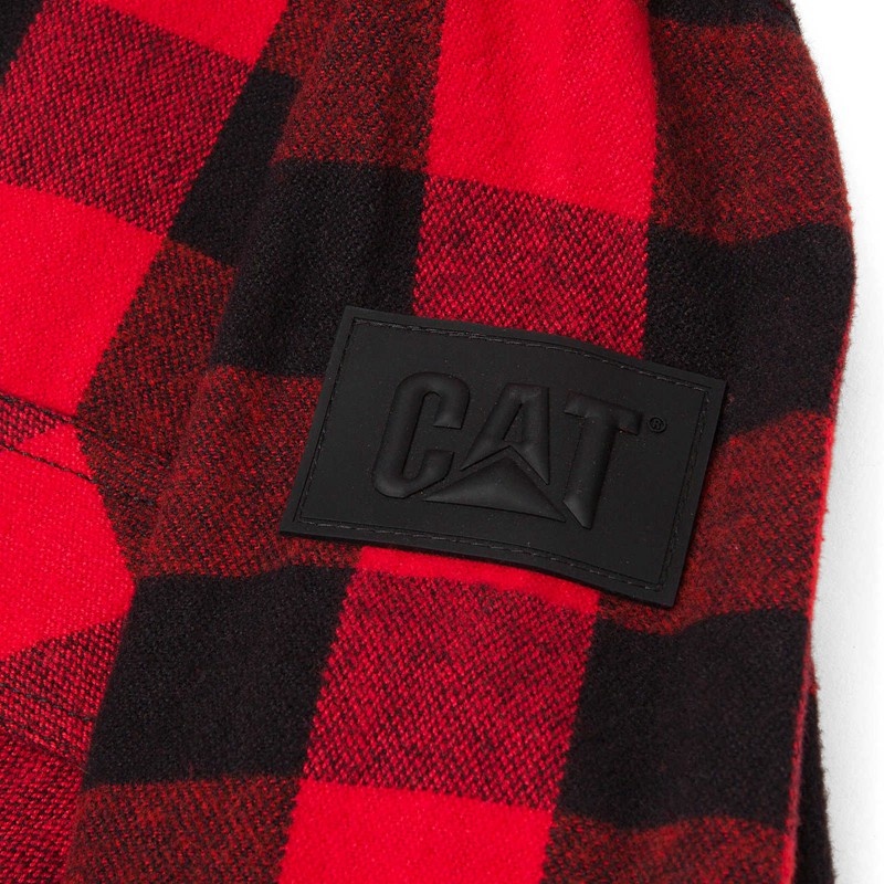 Red CatFootweat Buffalo Check Heavyweight Shirt Women's Workwear | YW5194073