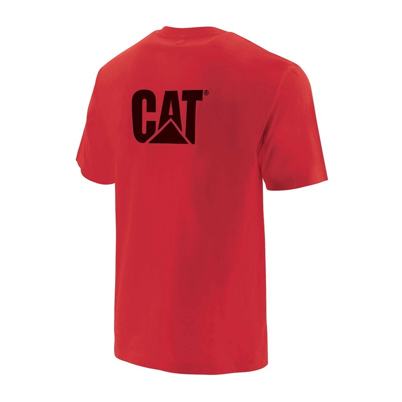 Red CatFootweat Trademark Pocket Tee Men's Clothing | AE2415079