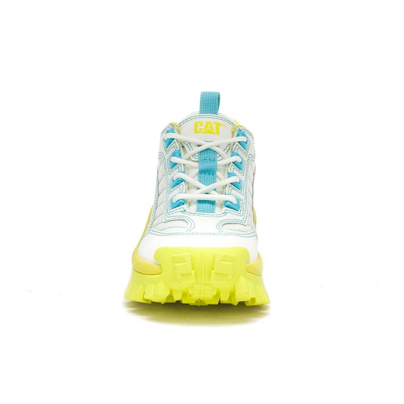 White / Light Green Yellow CatFootweat Intruder Supercharged Women's Shoes | HG3295864